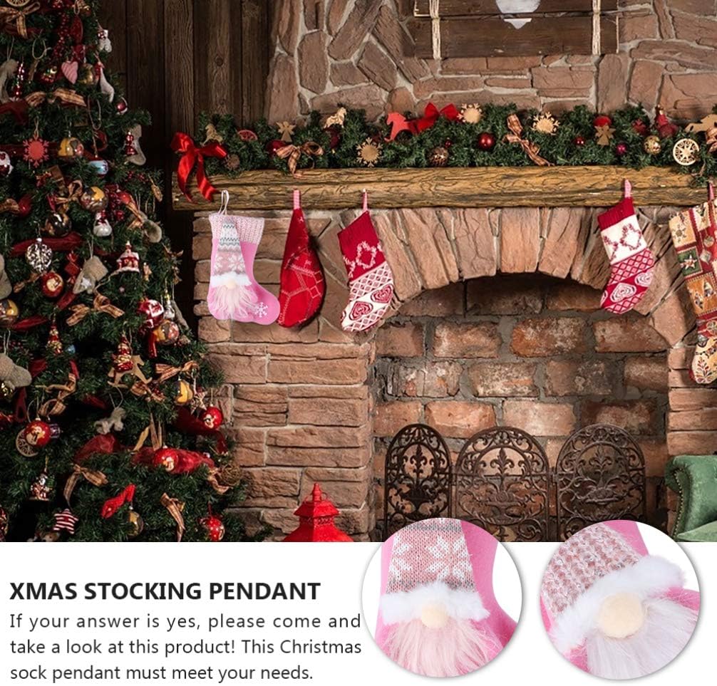 STOBOK 2 Stücke Weihnachtsstrumpf zum aufhängen Nikolausstrumpf Plüsch Wichtel GNOME Geschenktüte Be