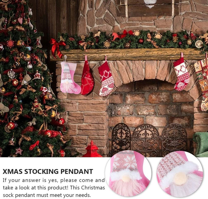 STOBOK 2 Stücke Weihnachtsstrumpf zum aufhängen Nikolausstrumpf Plüsch Wichtel GNOME Geschenktüte Be