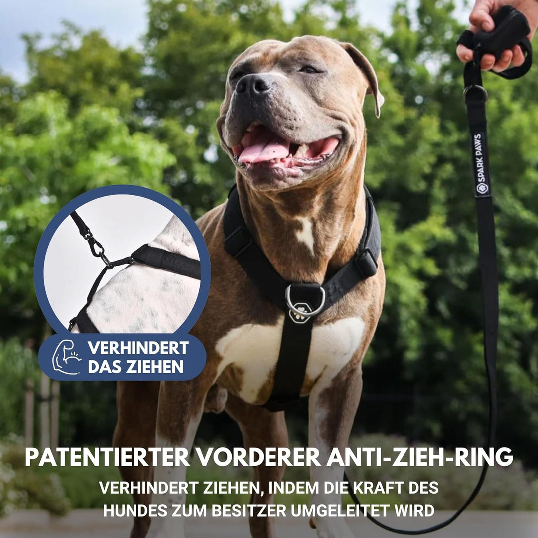 Spark Paws No Pull Hundegeschirr Grosse Hunde, Halterdesign mit Frontclip, Y Geschirr Hund, Robust u