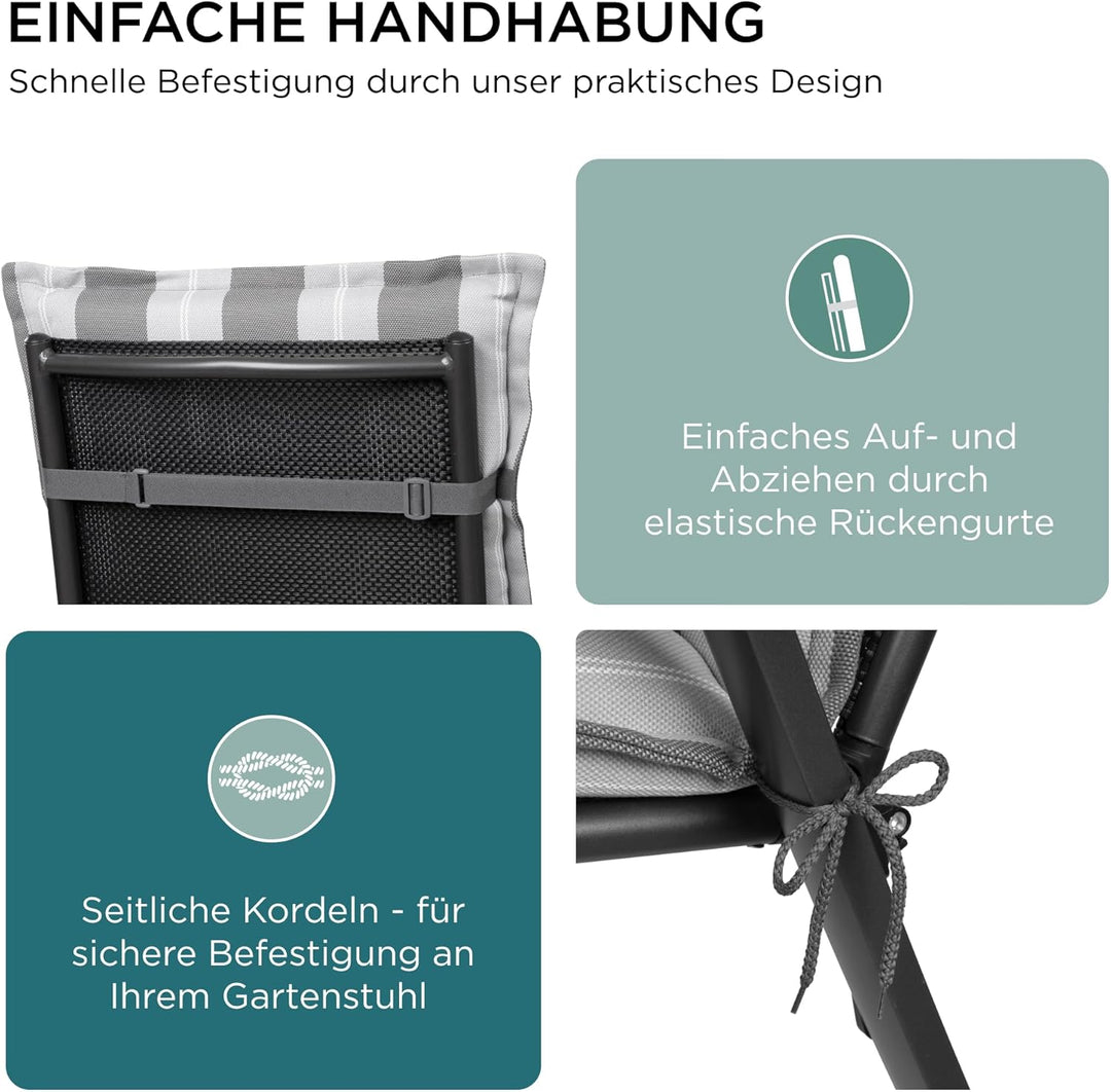 gardisun Gartenstuhlauflagen Niedriglehner I Extra Dicke Sitzauflagen I Made in EU Stuhlauflagen für