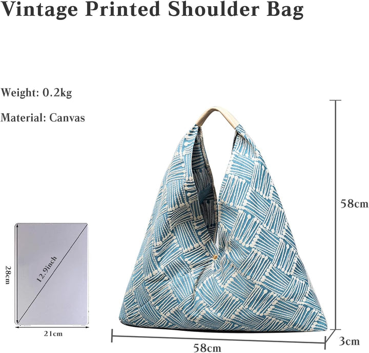 CORIOS Damen Handtasche Canvas Unterarmtasche Ethnischer Stil Schultertasche Böhmische Tote Beutel S