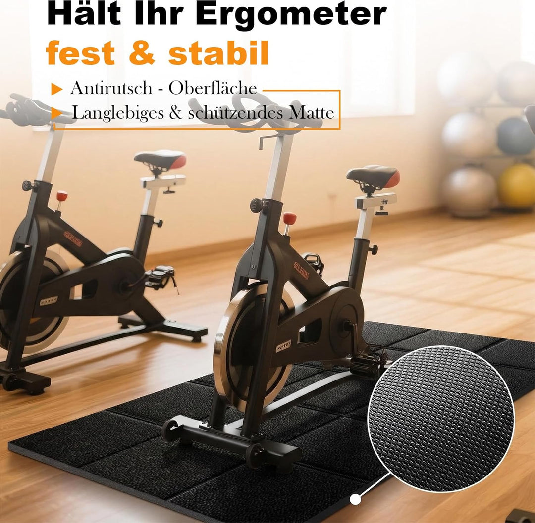 Laufband Matte Schalldämmend 200x100 cm Bodenschutzmatte Laufband, 4MM Dicke Laufmatte für Heimstudi