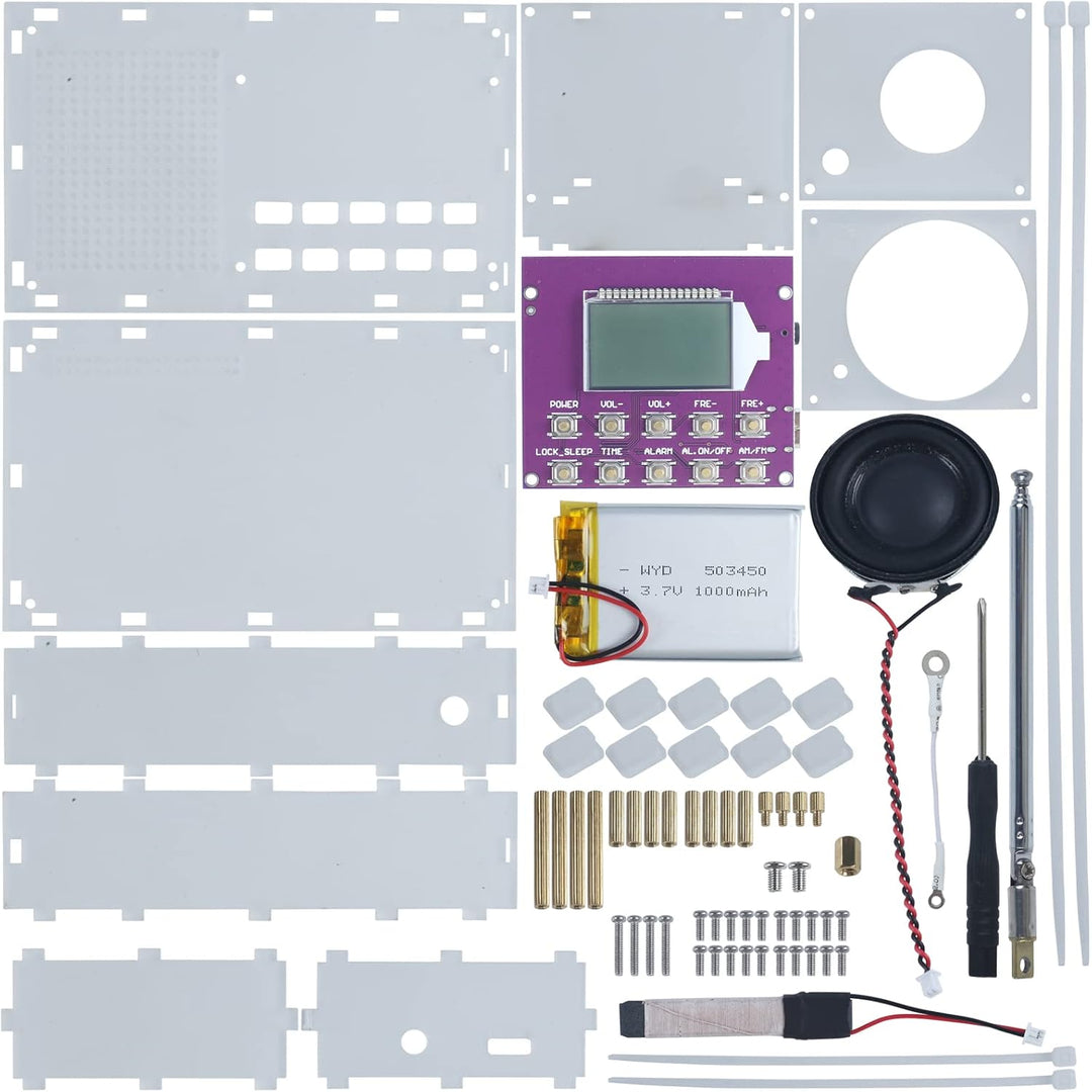 DONGKER Drahtloser FM-Radio Bausatz mit Uhr und Memory Funktion - Perfekt für Lötprojekte, DIY Elekt