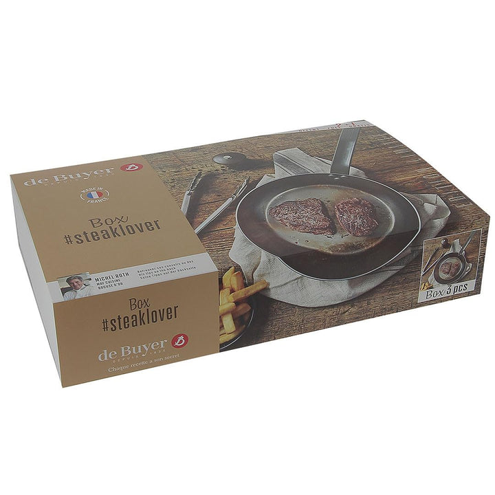 De Buyer 5610.03 Box #Steaklover : Mineral B 26 + Pfannenwender + Mühle, Gold