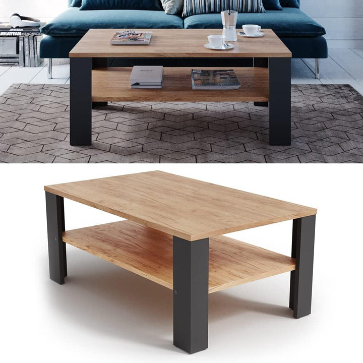 Vicco Couchtisch 100 x 60 cm Wohnzimmertisch Beistelltisch Sofatisch Kaffeetisch (Anthrazit