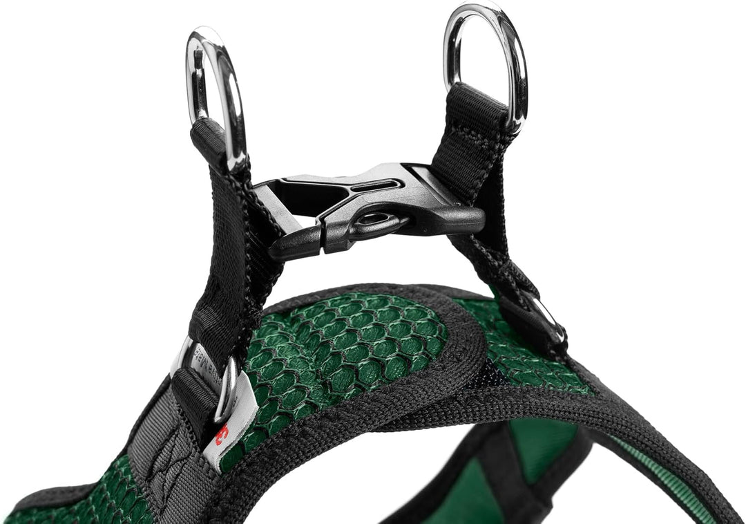 HUNTER Hundegeschirr Hilo Comfort, Farbe: dunkelgrün, Easy Step-In Geschirr für kleine bis mittlere