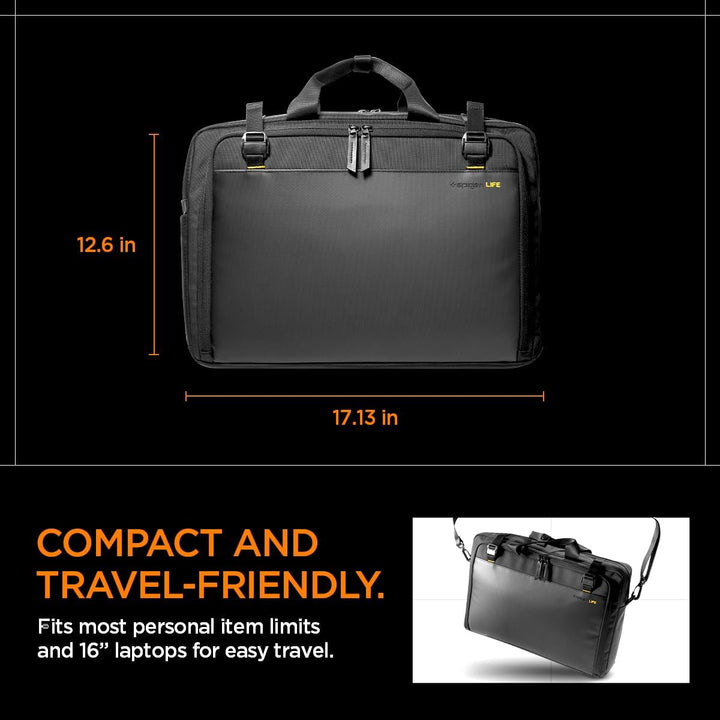 Spigen Life Klasden Aktentasche für Laptop bis zu 16" Umhängetasche für Herren Kompatibel mit MacBoo
