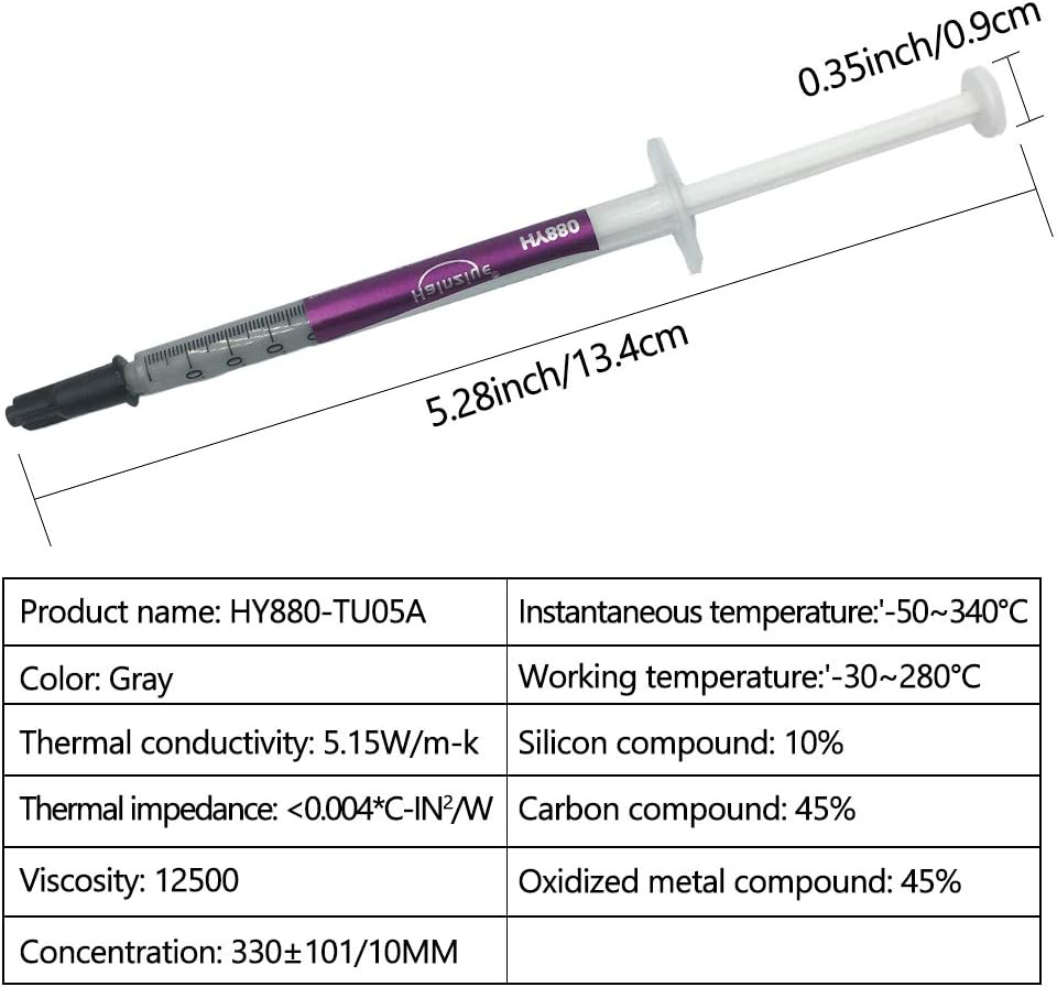 10 Pack Wärmeleitpaste Kit (5.15W/MK 1G/PCS) Hochleistungs-CPU-Wärmeleitpaste Compound, Kohlenstoffb