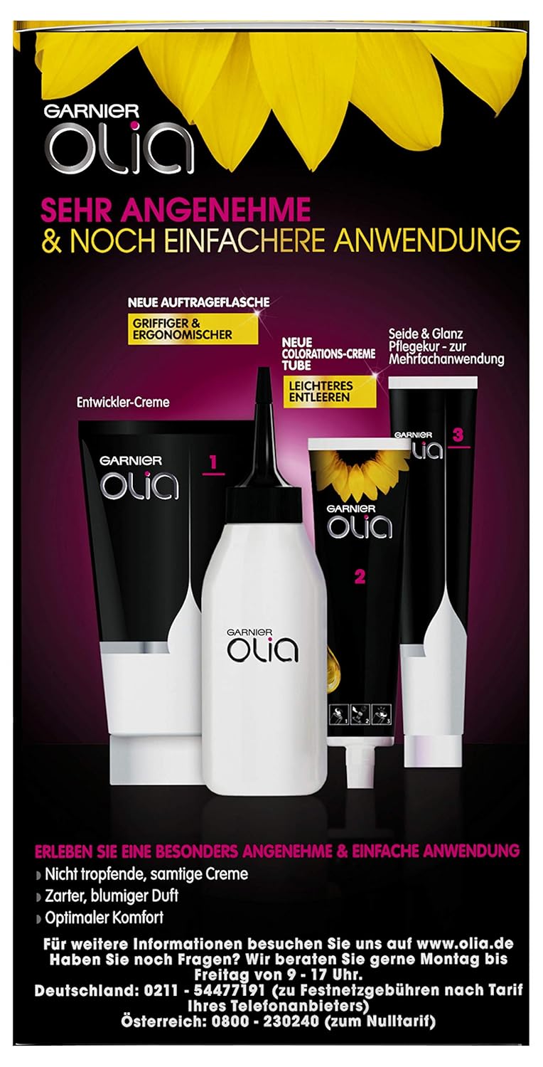 Garnier Olia Dauerhafte Haarfarbe ohne Ammoniak, Mit pflegenden und natürlichen Ölen, Vollständige G