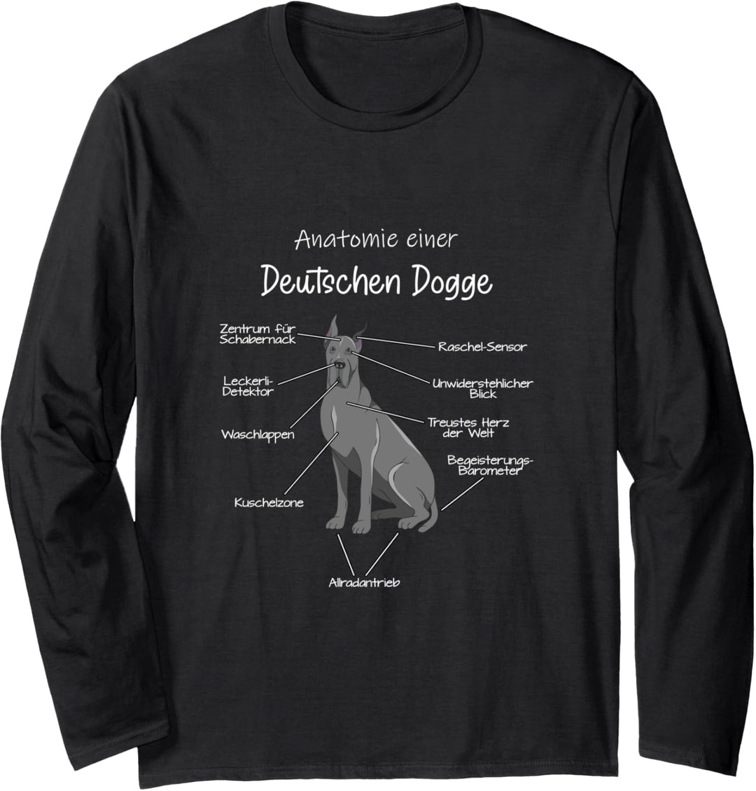 Anatomie einer Deutschen Dogge | Deutsche Dogge Hund Dog Langarmshirt