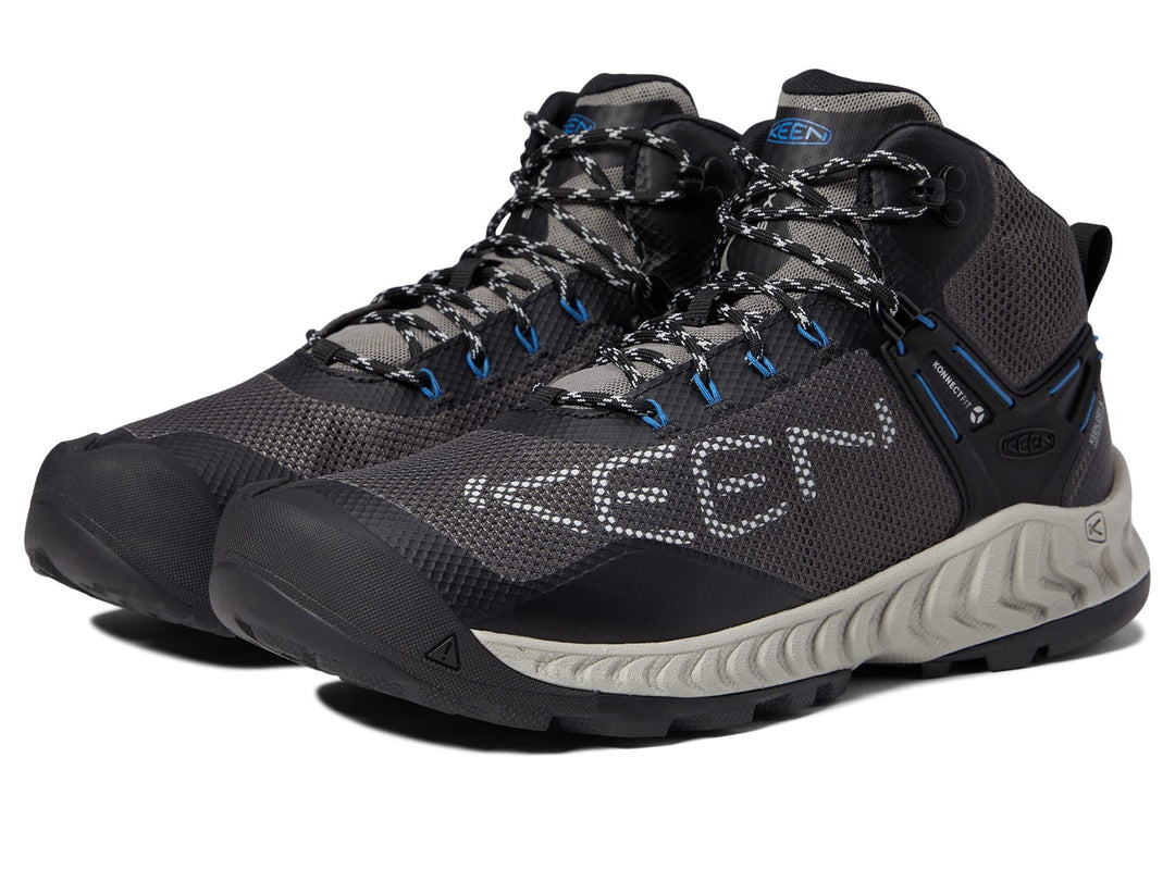 KEEN Herren-NXIS Evo Mittelhohe wasserdichte schnelle Verpackung Wanderschuhe, Brindle/Citronelle 40