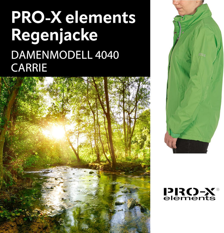 PRO-X elements Damenjacke CARRIE I Damen Regenjacke mit verschweissten Nähten, Unterarmbelüftung ink