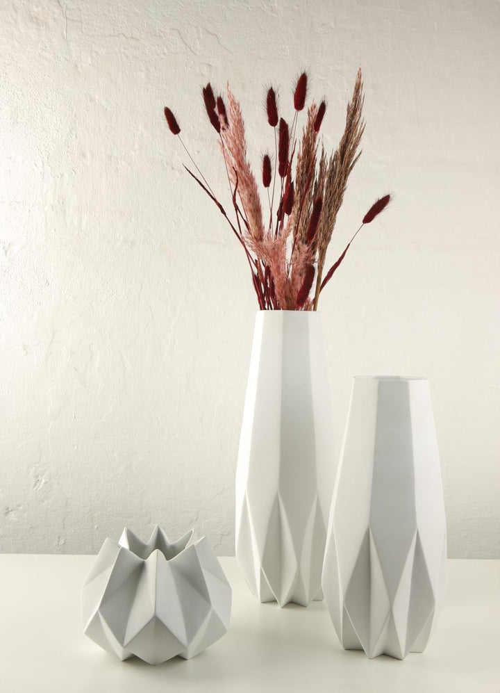Goebel Polygono Star Vase aus Biskuitporzellan in der Farbe Weiss, Höhe: 33,5cm, 14-003-73-1