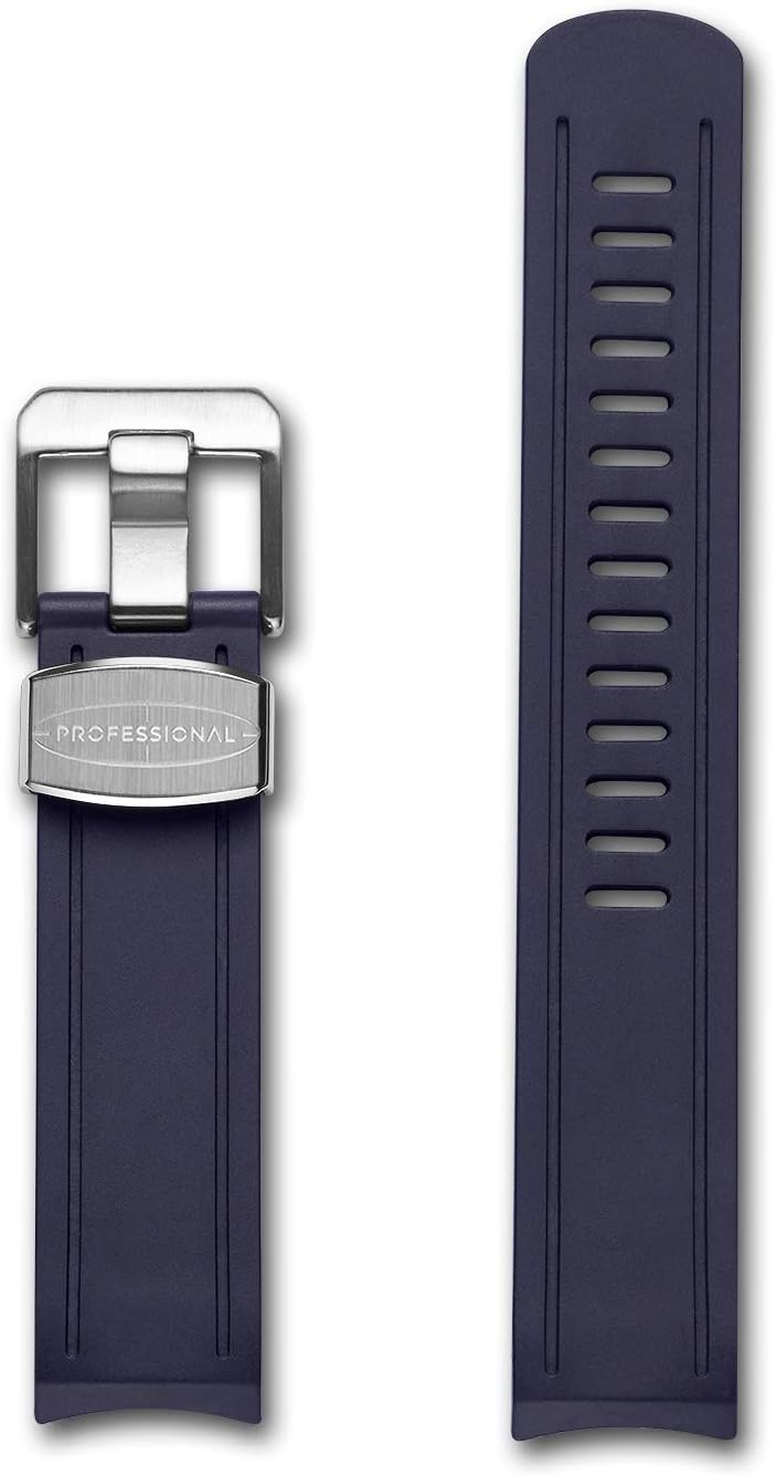 CRAFTER BLUE CB02 Uhrenarmband mit Rundanstoss Gummiband Ersatz für Seiko Sumo SPB101J1,SPB125J1, SP