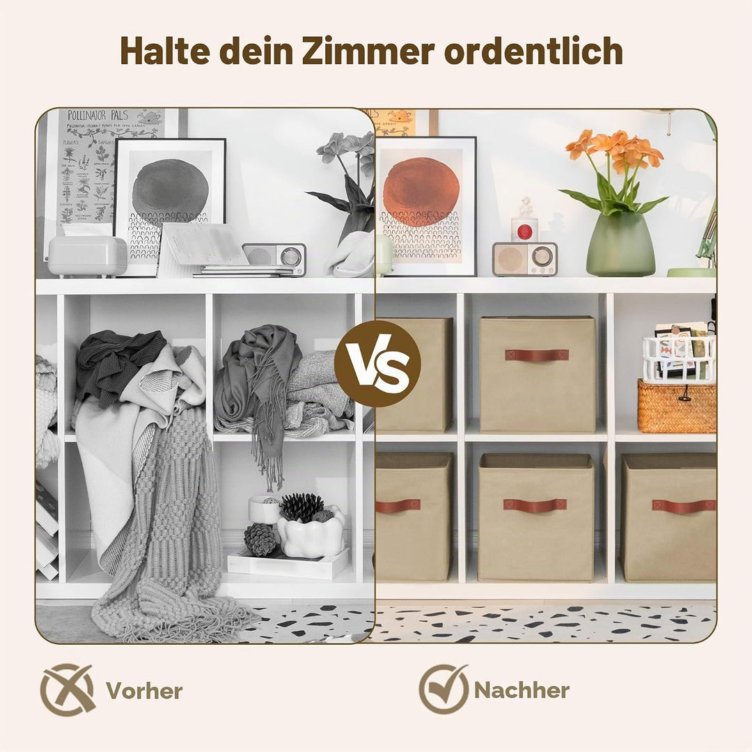 GRANNY SAYS Aufbewahrungswürfel Stoff, 6 Stück Aufbewahrungsboxen für Würfelregal, Regalkörbe 27 x 2