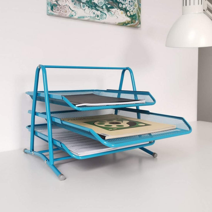 Leviatan Metall Ablage Ablagefächer | Büro Organizer Schreibtisch | Schubladen für Dokumente | 3 Sch