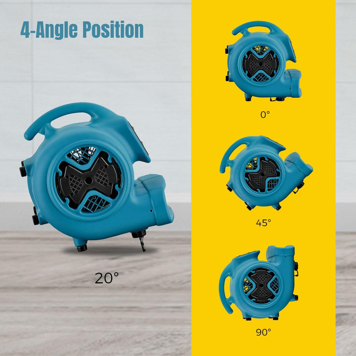 XPower Mighty Centrifugal Air Mover, Carpet Dryer, Floor Fan, Blower, Stackable, Daisy Chain, for Wa