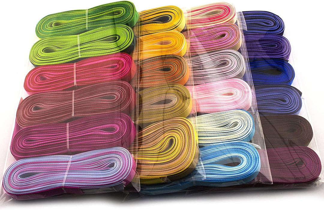 Summer-Ray 235 Yards (47 x 5 Yards) Grosgrain Ribbon 3/8 inch (10mm) Mixed Colours Value Pack