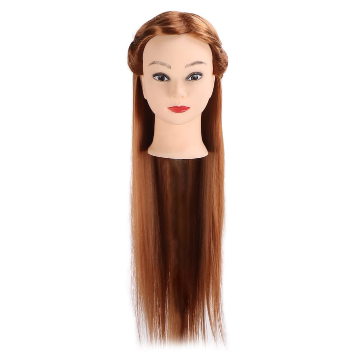 Friseur Mannequin -Kopf Zum Styling und Flechten mit Hellbraunem Haar und Make -up Ideal für das Tra
