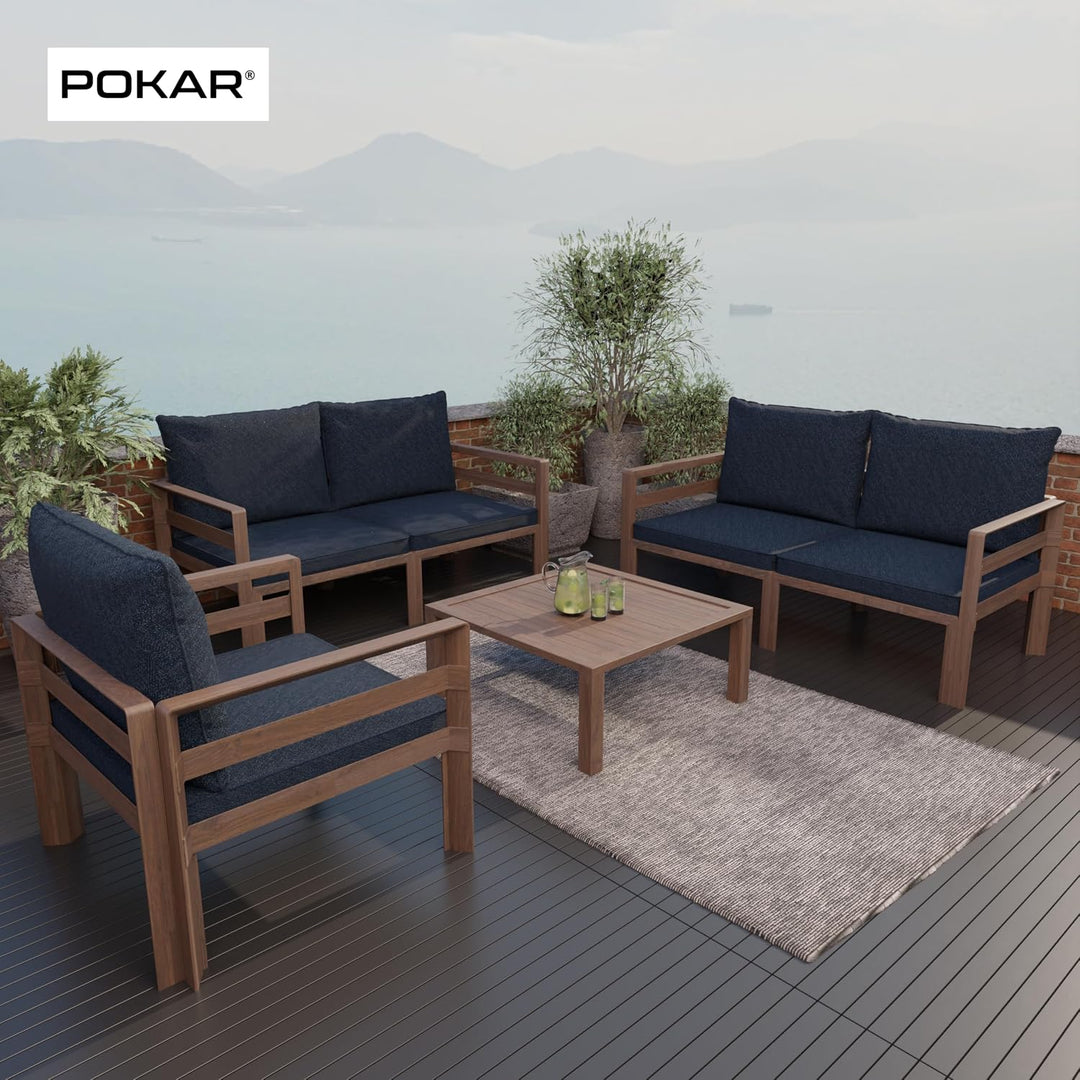 POKAR Loungekissen Stuhlkissen für Stuhl Rattanmöbel Gartenmöbel Kissen, 2er Set (1x Sitzkissen 70x7