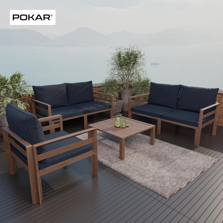 POKAR Loungekissen Stuhlkissen für Stuhl Rattanmöbel Gartenmöbel Kissen, 2er Set (1x Sitzkissen 70x7