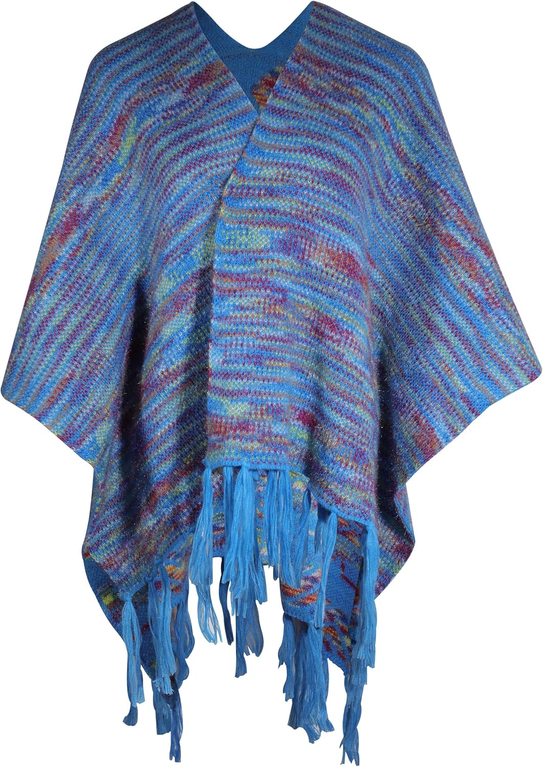 ZLYC Damen Herbst Winter Kaschmir Poncho Capes Retro Strick Cardigans mit Fransen Einheitsgrösse Mus