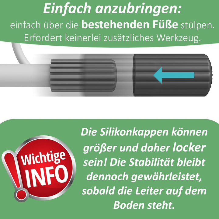 PoolFeet Universelle Silikon Schutzkappen für Poolleiterfüsse, Schützt die Poolfolie vor Beschädigun