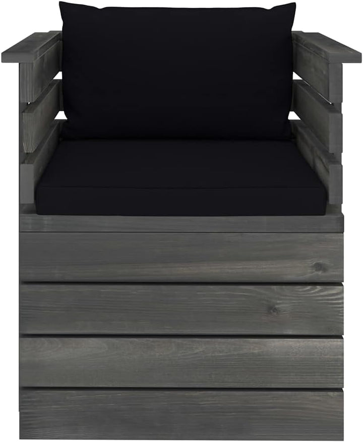 vidaXL Massivholz Gartensessel Loungemöbel Paletten Sessel Gartenmöbel Gartenstuhl Loungesessel mit