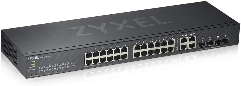 Zyxel Nebula Gigabit Ethernet Smart-Managed Switch mit 24 Ports –ohne Lüfter mit vier Gigabit-Combo-