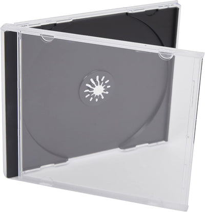 Transparente CD- / DVD-Hüllen (10,4 mm) mit schwarzer Hinterseite (25-er-Packung)