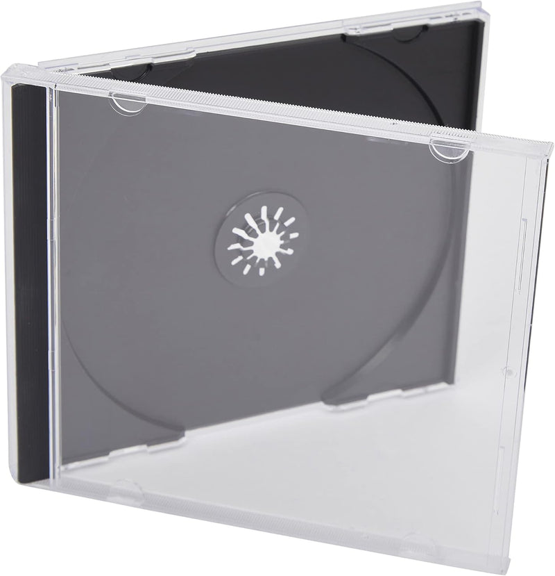 Transparente CD- / DVD-Hüllen (10,4 mm) mit schwarzer Hinterseite (25-er-Packung)