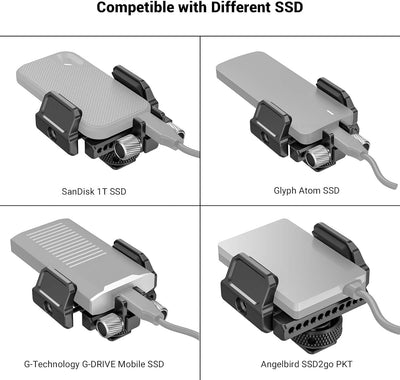 SMALLRIG SSD Mount Bracket SSD Holder für Samsung T5 SSD, SanDisk SSD, SanDisk SSD T5, für SMALLRIG