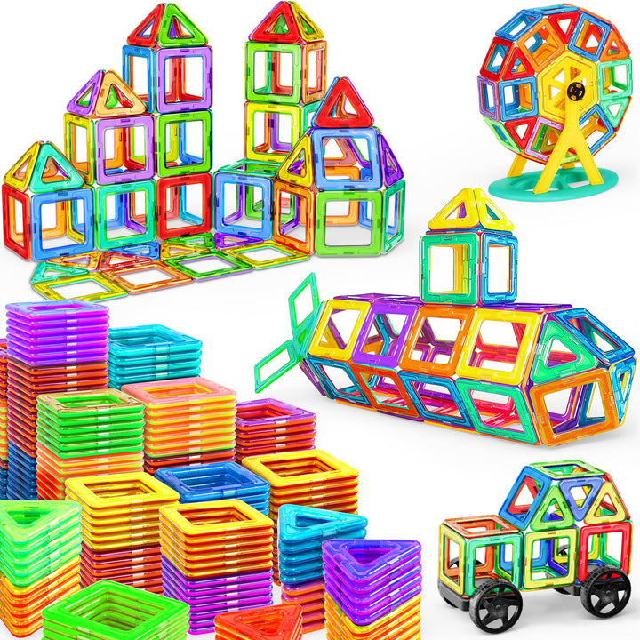 COOLJOYA Magnetische Bausteine 42 Teile | STEM Magnet Bausteine für Kinder | Magnet Montessori Spiel