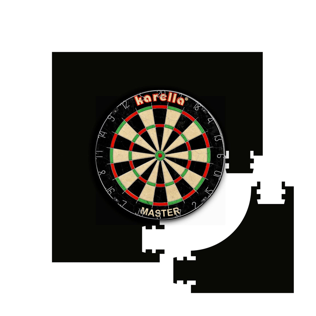 Karella Surround Quadro, 4-teilig Eva, Dartboard Catchring, Auffangring für alle Dartscheiben, schwa