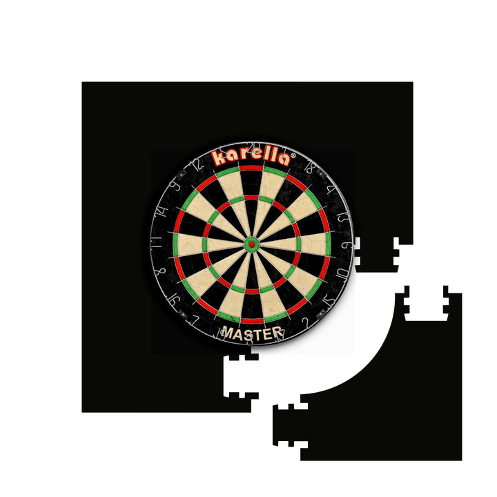 Karella Surround Quadro, 4-teilig Eva, Dartboard Catchring, Auffangring für alle Dartscheiben, schwa