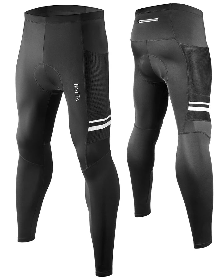 ROTTO Lange Radlerhose Herren Fahrradhose Gepolstert stossfeste Radhose Elastische Hosen Radfahren m