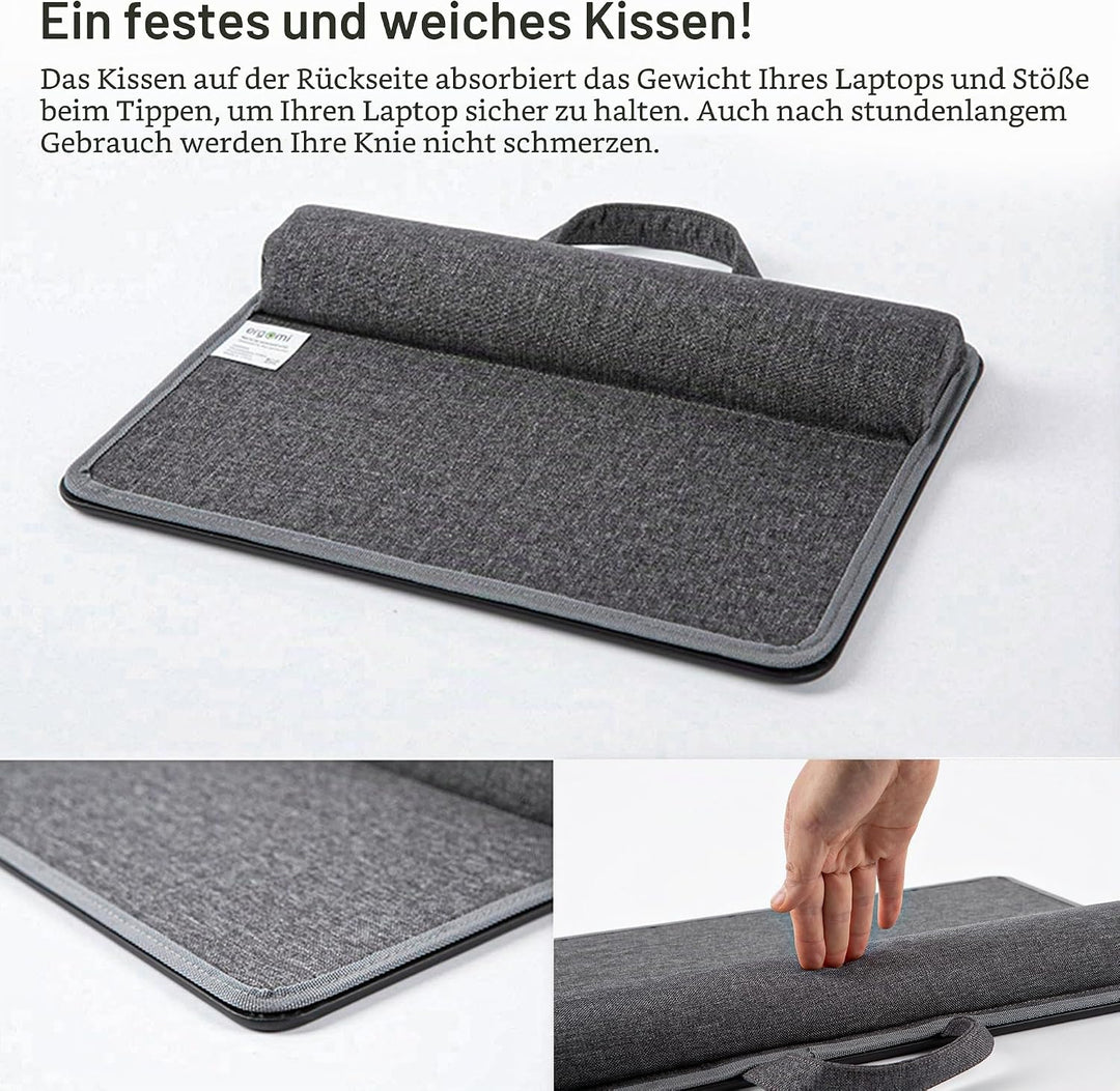 ergomi Kleines Laptopkissen Schoss | Tragbare Laptopunterlage mit Kissen, Handgelenkstütze | Lesen A