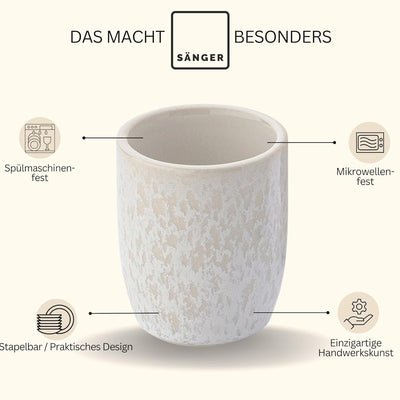 Sänger | Espresso Tassen Set Korfu 4 tlg, Espresso- & Mokkatassen 4 Personen, Espressotassen Steingu