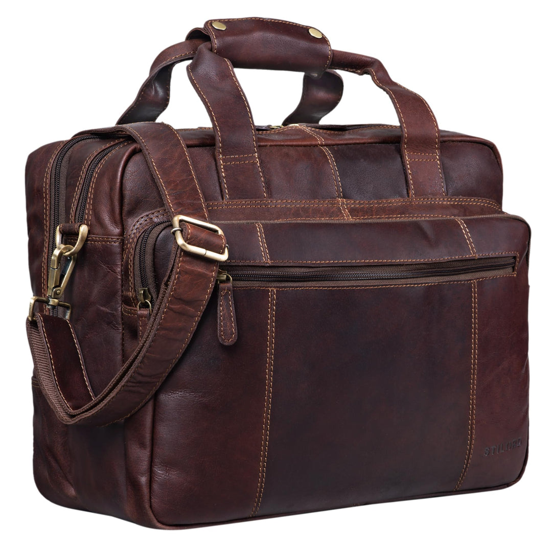STILORD 'Experience' Vintage Lehrertasche Leder gross für Herren Damen XL Aktentasche Business Schul