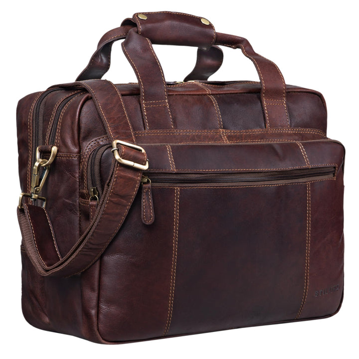 STILORD 'Experience' Vintage Lehrertasche Leder gross für Herren Damen XL Aktentasche Business Schul