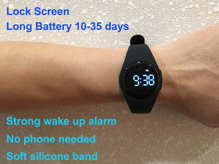 e-vibra Wasserdichte vibrierende Alarmuhr Wiederaufladbare 15 Alarm-Erinnerungsuhr Töpfchen-Training