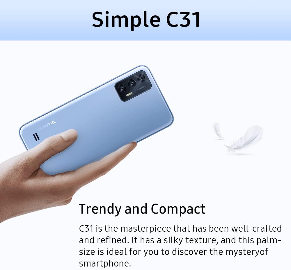 OUKITEL Android 12 Smartphone ohne Vertrag C31, 3GB+16GB, DUAL SIM+SD (3 Kartensteckplatz), Helio A2