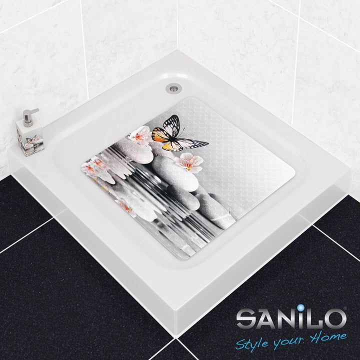 Sanilo Badematte 53 x 53 cm, rutschfeste Duschmatte für Dusche und Badewanne, Antirutschmatte maschi