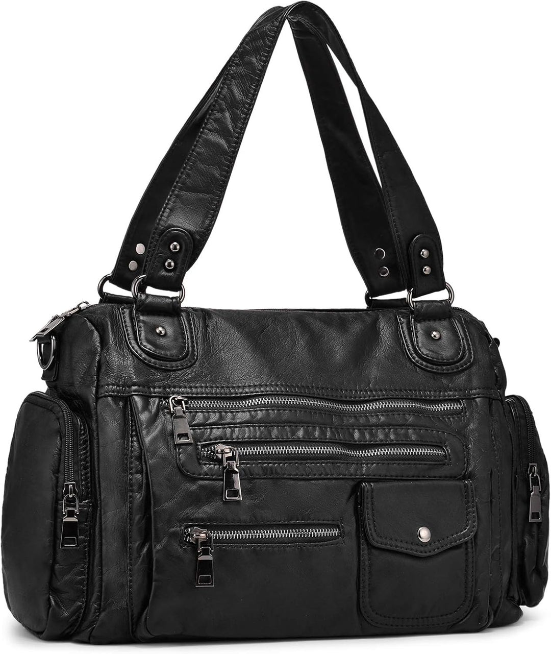 VINBAGGE Damen Handtasche Grosse Schultertasche PU Leder Henkeltasche Frauen Weiches Hobo Tasche Umh