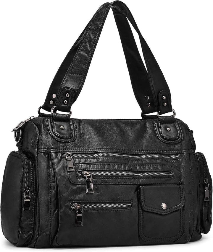 VINBAGGE Damen Handtasche Grosse Schultertasche PU Leder Henkeltasche Frauen Weiches Hobo Tasche Umh