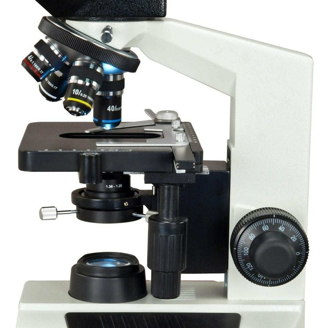 AmScope M837ZL-A191BD-C50U OMAX 40X-2500X 5MP Digital Advanced Oil NA1.25 Dunkelfeld-Trinokular-Comp