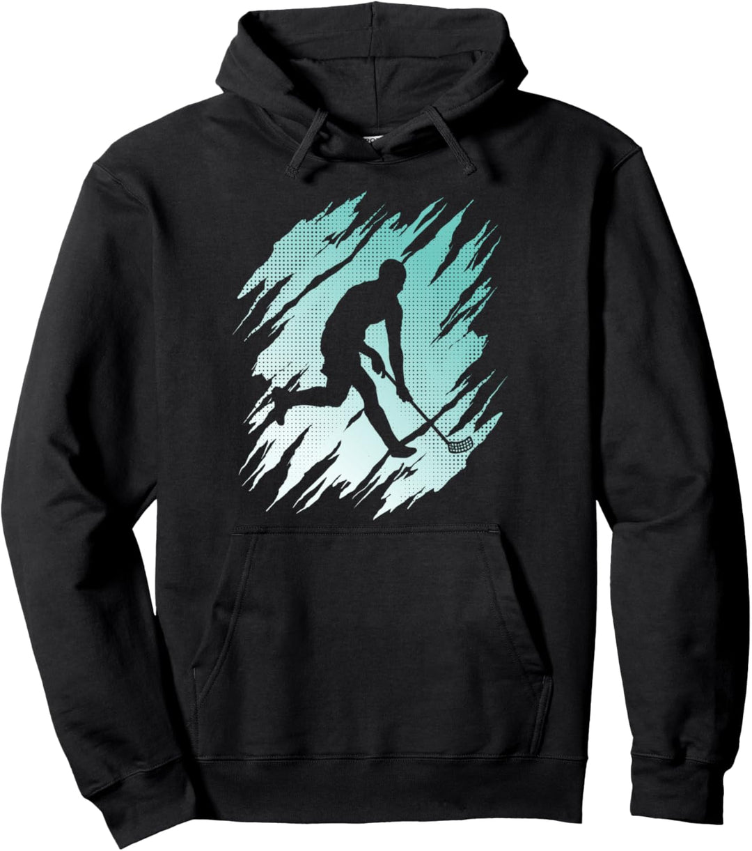 Floorballspieler Jungen Unihockey Design Floorball Pullover Hoodie