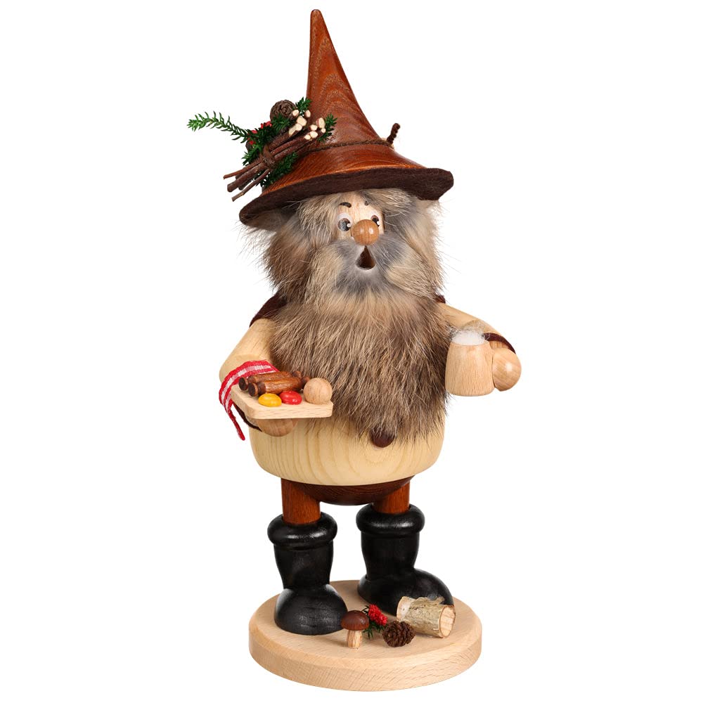 Drechselwerkstatt Uhlig Räuchermann Waldwichtel Bockwurstfreund - inkl. Original Crottendorfer Räuch