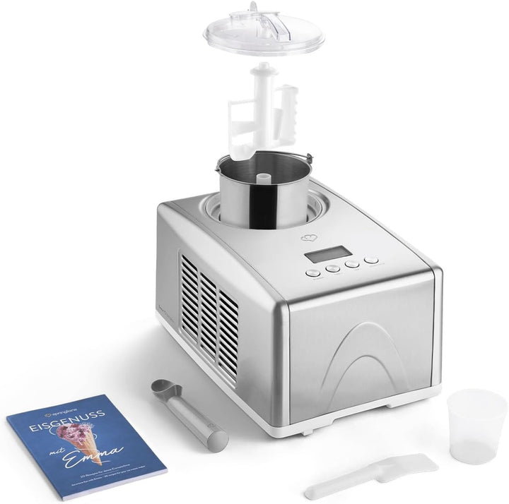 SPRINGLANE Eismaschine Emma 1,5 L mit selbstkühlendem Kompressor 150 W, aus Edelstahl mit entnehmbar