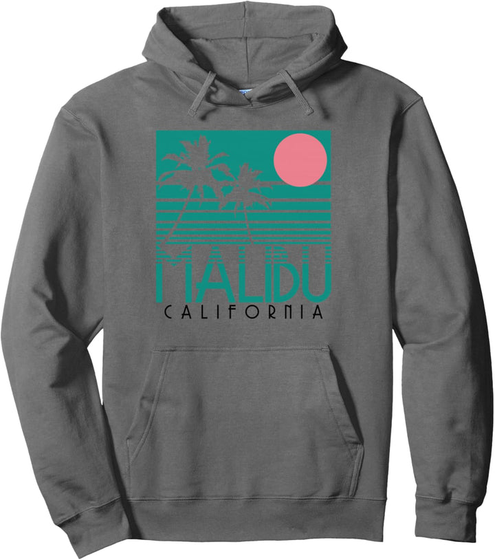 Malibu California Palmen Surf Vintage Retro Pullover Hoodie